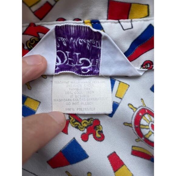 Vintage 70's Le Soft Shirt Lady Manhattan Nautical Sailor Button Up Shirt Sz M - Picture 15 of 15